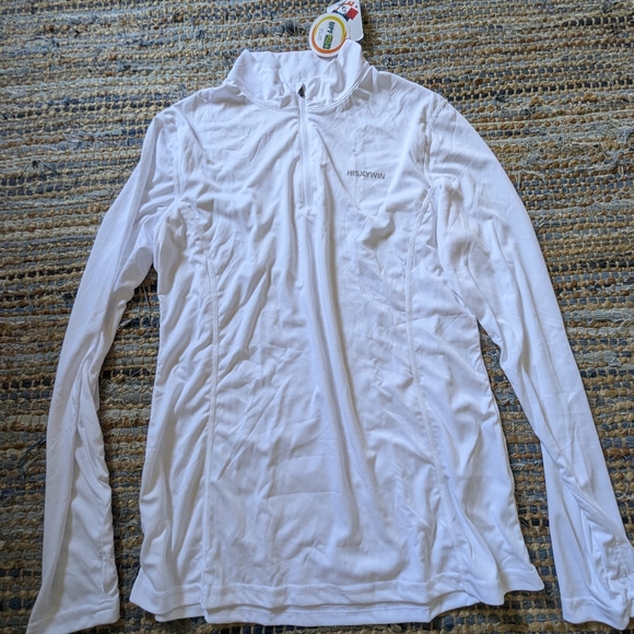Hiskywin Top UPF 50+ Sun Protection NWT White XL L/S Mock Neck Outdoors Hiking - Picture 1 of 8